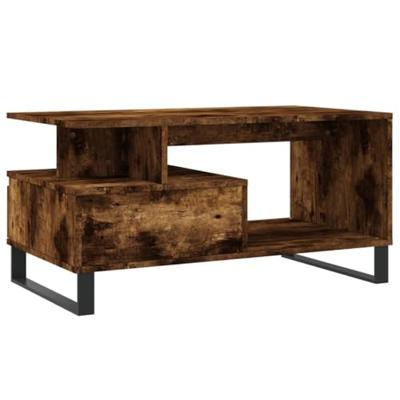 Salontafel 90x49x45 cm bewerkt hout gerookt eikenkleurig