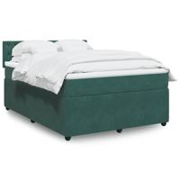 Boxspring met matras fluweel donkergroen 140x190 cm - thumbnail