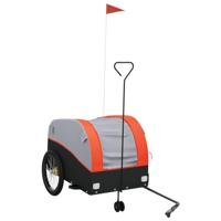 VidaXL Fietstrailer 45 kg ijzer zwart en oranje - thumbnail