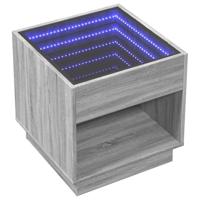 Salontafel met Infinity LED 50x50x50 cm grijs sonoma eikenkleur - thumbnail