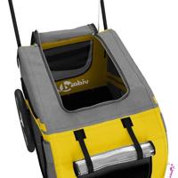 Fietskar voor huisdieren, geel en grijs Oxford-stof en ijzer - thumbnail