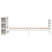 Bed met boekenkast zonder matras grenenhout wit 75x190 cm - thumbnail