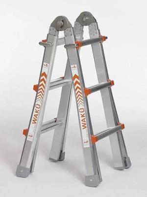 Waku Telescoopladder vouwladder 4x3 treden - 1413800100 Waku Telescoopladder vouwladder 4x3 treden - 1413800100