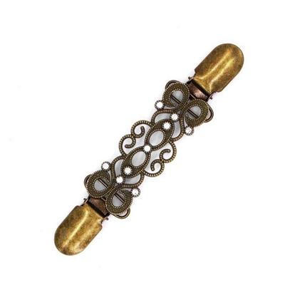 Vest Clip trui omslagdoek Clip houder kraag Duck-mond Clip (antiek brons verguld)
