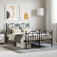Bedframe met hoofd- en voeteneinde metaal zwart 120x190 cm - thumbnail