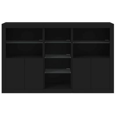 Dressoir met LED-verlichting 162x37x100 cm zwart