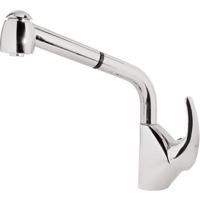 Keukenkraan Tres Top | Opbouw | 360° Draaibaar | Uitrekbare sproeier | Mengkraan | 1-hendel | Rond | Chroom - thumbnail