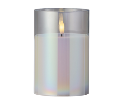 LED kaars d10h15 cm iris/warm wit Lumineo - Lumineo