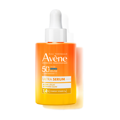 Avène Zon Glow-activerend Ultra-Serum SPF50+, Zeer hoge zonnebescherming, Vitamine Cg, Gevoelige huid 30ml