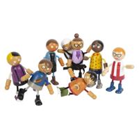 Small Foot houten buigzame poppenfamilie met baby, 8st. - thumbnail