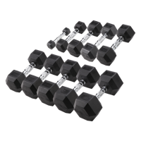 Body-Solid Hexa Rubber Dumbbell Set 1 -10 kg + opbergrek - thumbnail