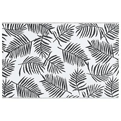 VidaXL Buitenkleed arakil 190x290 cm pp wit en zwart VidaXL Buitenkleed arakil 190x290 cm pp wit en zwart