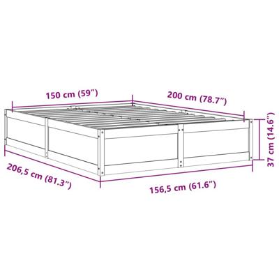 Bedframe zonder matras massief grenenhout wasbruin 150x200 cm Bedframe zonder matras massief grenenhout wasbruin 150x200 cm