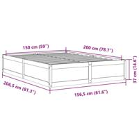 Bedframe zonder matras massief grenenhout wasbruin 150x200 cm - thumbnail