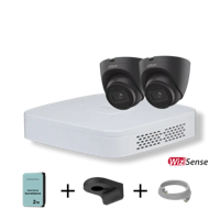 Dahua Camera Set met 2x 4MP Zwarte WizSense Camera's - 2TB HDD - 4-kanaals Recorder - thumbnail