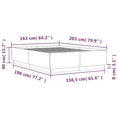 Bedframe met LED-verlichting sonoma eikenkleurig 160x200 cm