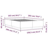 Bedframe met LED-verlichting bewerkt hout zwart 160x200 cm - thumbnail