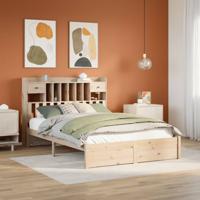 Bed met boekenkast zonder matras massief grenenhout 160x200 cm - thumbnail