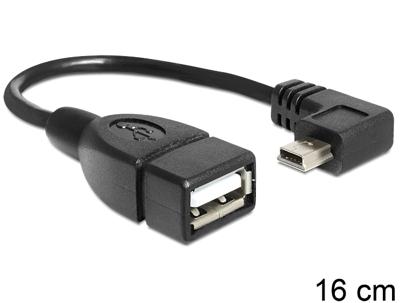 Delock 83245 Kabel Mini USB male haaks > USB 2.0-A female OTG 16cm Delock 83245 Kabel Mini USB male haaks > USB 2.0-A female OTG 16cm