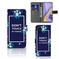 Samsung Galaxy A51 Portemonnee Hoesje Flowers Blue DTMP - thumbnail
