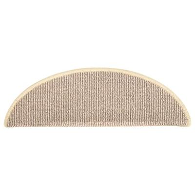 Trapmatten 15 st 56x17x3 cm Wit en Bruin Halfrond Trapmatten 15 st 56x17x3 cm Wit en Bruin Halfrond