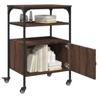 Printerkastje 3-laags 50x40x76 cm bewerkt hout bruin eiken - thumbnail