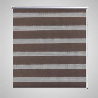 VidaXL Zebra rolgordijn 120,9 x 175 cm stofbreedte 116,7 cm koffiebruin