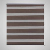 VidaXL Zebra rolgordijn 120,9 x 175 cm stofbreedte 116,7 cm koffiebruin - thumbnail