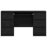 Bureau Zwart eiken 140 x 50 x 76 cm Bewerkt hout - thumbnail