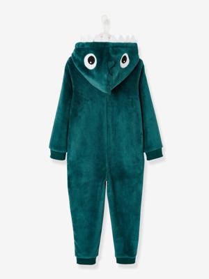 Jumpsuit Dinosaurus effen donkergroen Jumpsuit Dinosaurus effen donkergroen