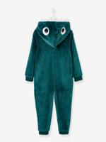 Jumpsuit Dinosaurus effen donkergroen - thumbnail