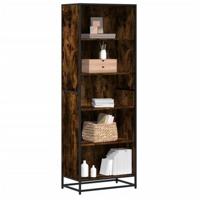 Boekenkast 80,5x35x170,5 cm bewerkt hout gerookt eikenkleurig - thumbnail