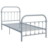Bedframe metaal grijs 90x200 cm - thumbnail