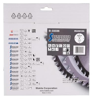 Makita Afkortzaagblad voor Aluminium | Specialized: Aluminium | Ø 260mm Asgat 30mm 100T - B-33336 - thumbnail