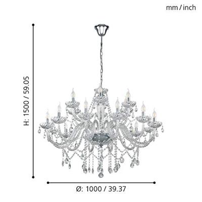 Eglo KroonluchterBasilano 1 100cm 18-lichts grijs - 39103