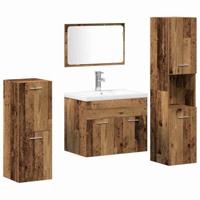 Badkamermeubelset Wandgemonteerd 4 pcs Oud Hout Bewerkt hout - thumbnail
