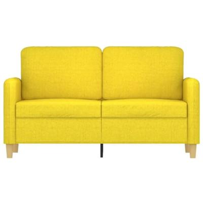 Tweezitsbank 120 cm stof lichtgeel