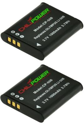 ChiliPower Li-50B accu voor Olympus - 1000mAh - 2-Pack