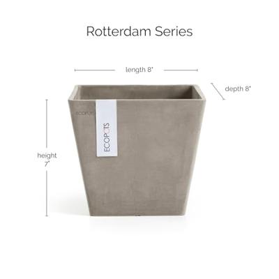 Ecopots Rotterdam kunststof bloempot Taupe - Ø 18,3 cm