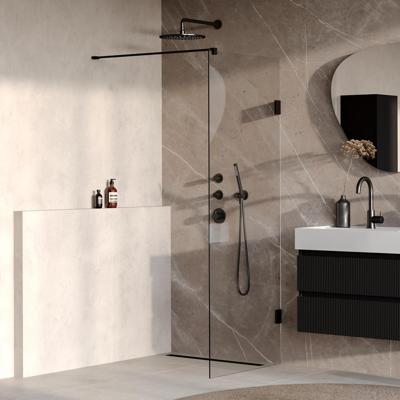 Brauer Void - Inloopdouche - Helder Glas - 70 x 200 cm - incl. Glascoating - Mat Zwart