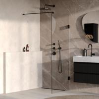 Brauer Void - Inloopdouche - Helder Glas - 70 x 200 cm - incl. Glascoating - Mat Zwart - thumbnail