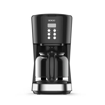 SOGO Human Technology CAF-SS-5670 Koffiezetapparaat Zwart Capaciteit koppen: 12 Glazen kan, Warmhoudfunctie