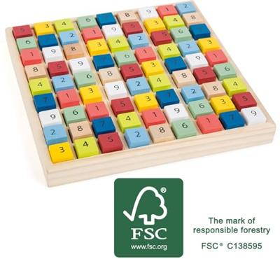 Small Foot - houten sudoku spel kleur, 82dlg.