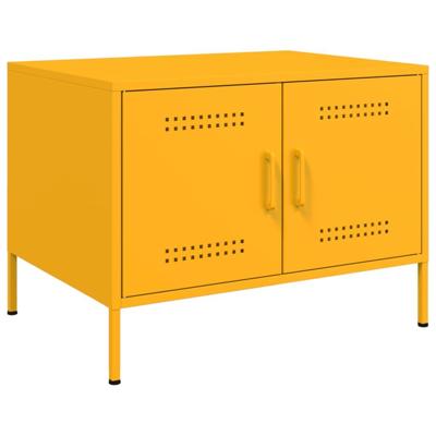 Salontafel 68x50x50,5 cm staal mosterdgeel