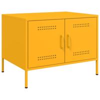 Salontafel 68x50x50,5 cm staal mosterdgeel - thumbnail