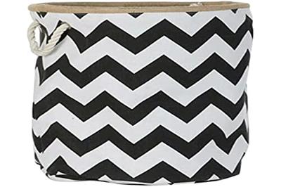Mand DKD Home Decor Wit Zwart Jute Zig-zag Modern 38 x 38 x 45 cm