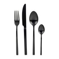 Bestekset - mat zwart - 16-delig - thumbnail
