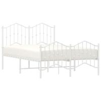 Bedframe met hoofd- en voeteneinde metaal wit 120x200 cm - thumbnail