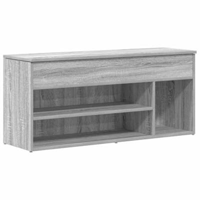 VidaXL Schoenenbank 102x30,5x45cm bewerkt hout grijs sonoma eikenkleur VidaXL Schoenenbank 102x30,5x45cm bewerkt hout grijs sonoma eikenkleur