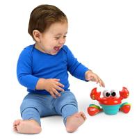 BRIGHT STARTS Babyspeelgoed 6M+ Muzikale krab om achteraan te jagen, speelgoed voor grove en fijne motoriek, obstakelsensoren, rood - thumbnail
